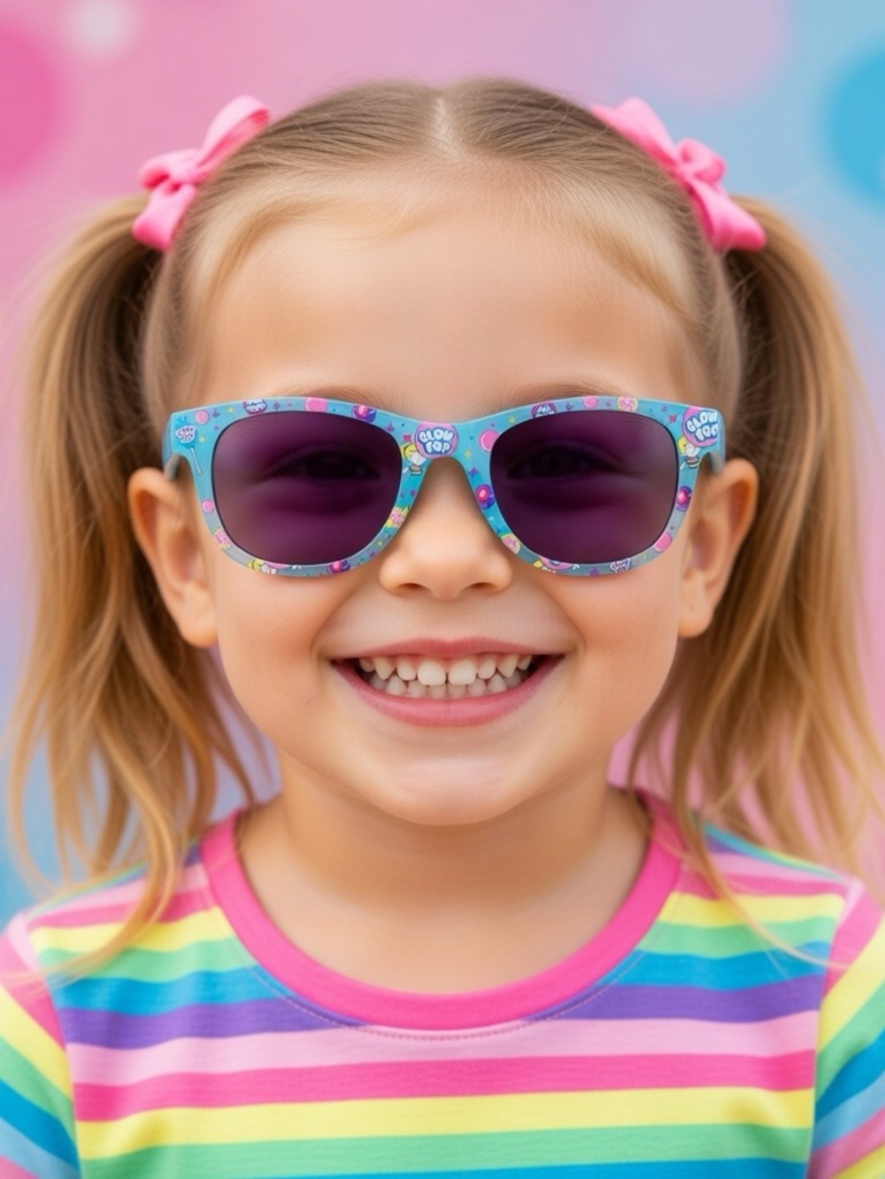 Kids Blow Pop Patterned Sunglasses